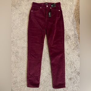 Express Skinny High Rise Velvet Pants